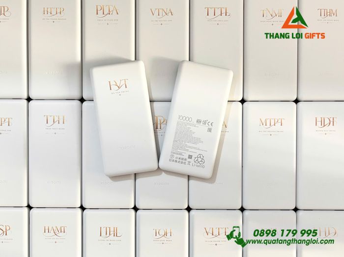 Pin Sạc Dự Phòng Xiaomi 10.000mAh 22.5W Màu Trắng In Tên Nhân Viên Làm Quà Tặng Doanh Nghiệp