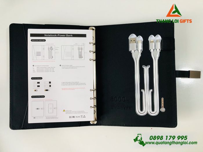 Sổ Tay Đa Năng 4in1 8.000mAh Màu Đen Khắc Logo HEINEKEN Làm Quà Tặng
