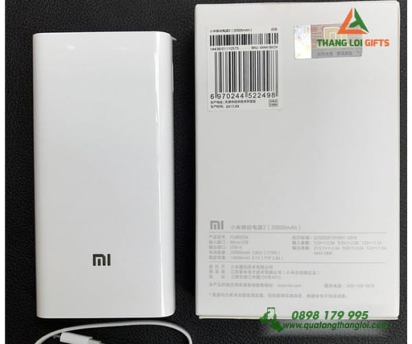 Sạc Dự Phòng Xiaomi Mi Powerbank 20000mAh Gen 2C In logo theo yêu cầu
