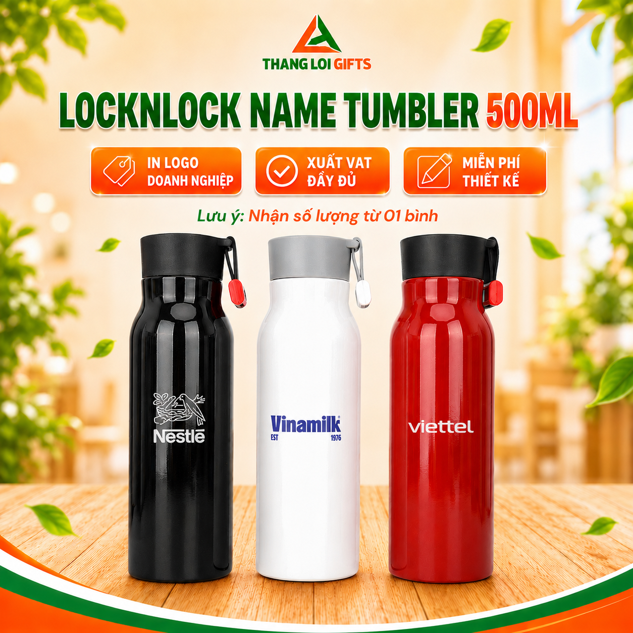 LOCKNLOCK NAME TUMBLER 500ML Bình Giữ Nhiệt Locknlock Name Tumbler 500ml - LHC4125
