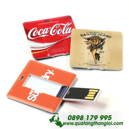 UTT 03 -USB NameCard nhựa vuông đẩy in khắc logo làm quà tặng ...