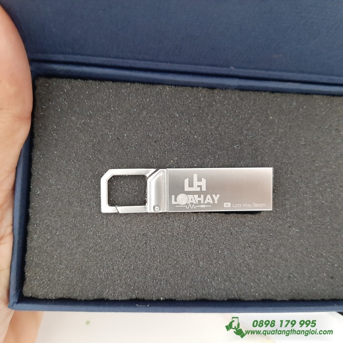 USB Kim Loại móc khóa khắc logo Âm Thanh Audio làm quà tặng khách hàng 