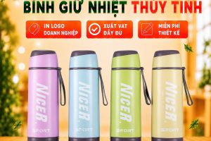 Bình Giữ Nhiệt Thủy Tinh in logo theo yêu cầu Doanh nghiệp