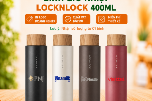 Bình giữ nhiệt Lock&Lock LHC4227 nắp gỗ 400ml - khắc tên in logo theo yêu cầu