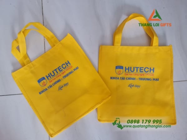 Tui vai khong det in logo HUTECH dung qua tang