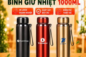 Bình Giữ Nhiệt Kim Loại 1Lit khắc logo Theo Yêu Cầu