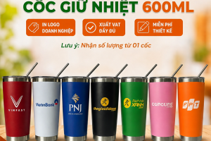 Bình Giữ Nhiệt Inox Cao Cấp 600ml - In Khắc Logo & Nội Dung Theo Yêu Cầu