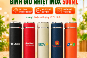Bình Giữ Nhiệt Inox 2 Lớp Cao Cấp - In Khắc Logo Dành Cho Doanh Nghiệp