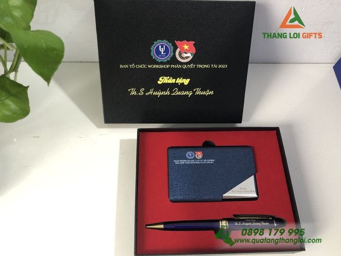 Giftset Bộ quà tặng Hộp đựng Namecard & Bút In logo công đoàn