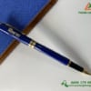 Bút ký kim loại Nắp đẩy Màu xanh khoen vàng - Khắc logo doanh nghiệp SEATAX
