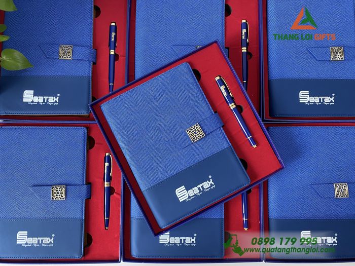 Bộ quà tặng Giftset Sổ tay & Bút ký - In khắc logo doanh nghiệp SEATAX