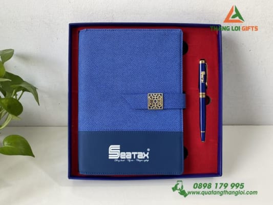 Bộ quà tặng Giftset Sổ tay & Bút ký - In khắc logo doanh nghiệp SEATAX