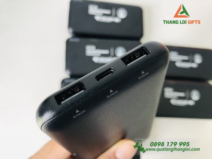 Pin sạc dự phòng WP161 Màu đen 10.000mAh - In ấn logo MÁY CHỦ VIỆT