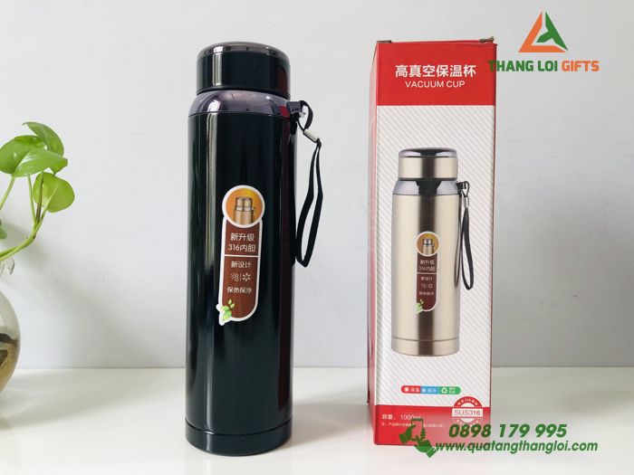 Bình giữ nhiệt inox 900ml - Khắc logo làm quà tặng Doanh nghiệp