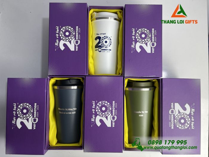 Bộ Ly giữ nhiệt Coffe Mug - In khắc logo VIET CONNECTION