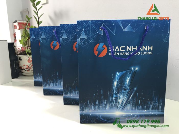 Túi xách giấy - In Logo Ngân Hàng Năng Lượng SẠC NHANH