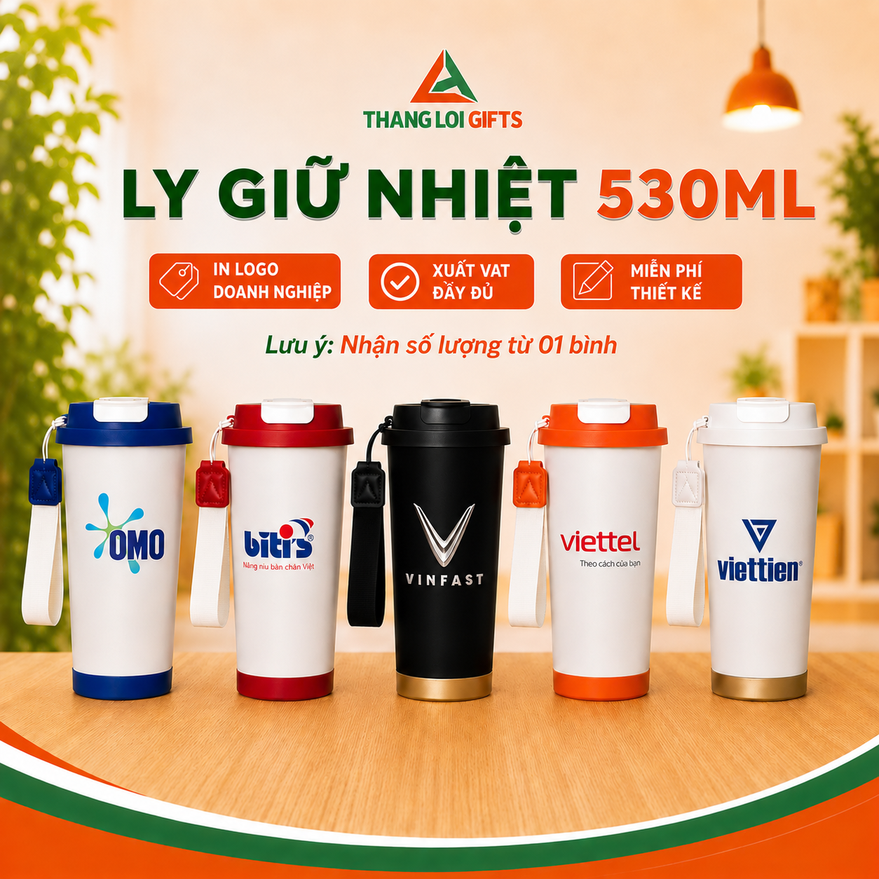 Ly Giữ Nhiệt Coffe 530ml - In Khắc Logo & Nội Dung Theo Yêu Cầu