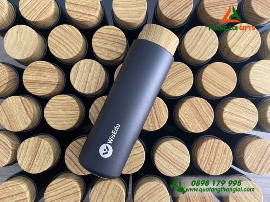 Bình Giữ Nhiệt Lock&Lock LHC4227 Màu Đen 400ml - Khắc Logo Doanh Nghiệp WisEDU