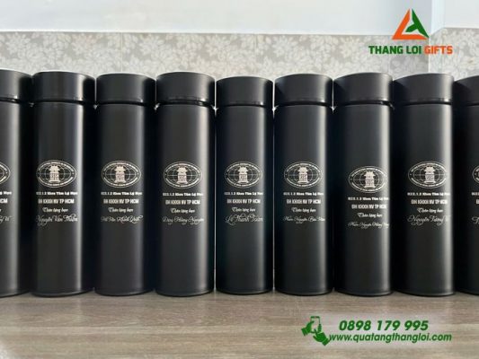 Bình Giữ Nhiệt Inox Sơn Bóng 500ml - Khắc Logo Trường Đại Học KHXH&NV TP.HCM