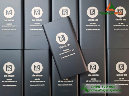 Pin Sạc Dự Phòng Xiaomi 10.000mAh Màu Xanh Navy - Khắc Logo Doanh Nghiệp Cảng Hồng Long