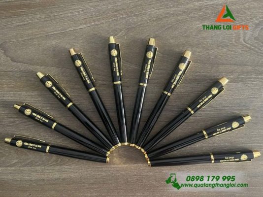 Bút Ký Kim Loại Parker Màu Đen Khoen Vàng - Khắc Tên Tổng Công Ty Ba Son