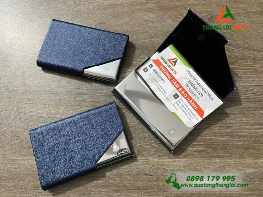 Hộp Đựng Namecard Màu Xanh - Khắc Logo Doanh Nghiệp KINGLANDS