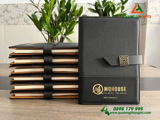 Sổ Tay Bìa Còng Màu Đen - In Logo Doanh Nghiệp MQHOUSE