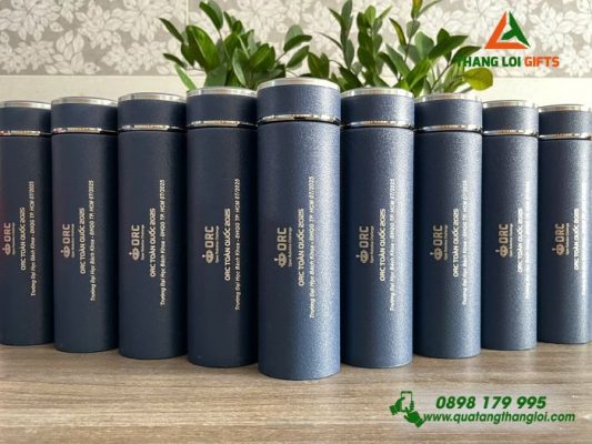 Bình Giữ Nhiệt Sơn Nhám Màu Xanh - Khắc Logo ORC Trường Đại Học Bách Khoa ĐHQG TP.HCM