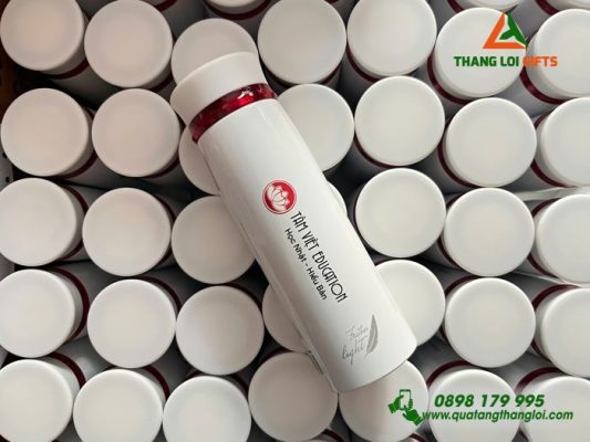 Bình Giữ Nhiệt Lock&Lock, LHC4131 Màu Trắng - In Logo Tâm Việt Education