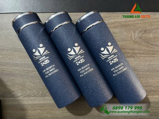 Bình Giữ Nhiệt Sơn Nhám Màu Xanh - Khắc Logo HRMD Learn By Share 2025