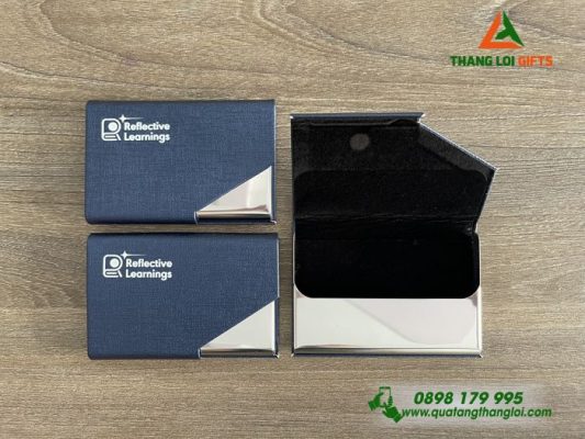 Hộp Đựng Namecard Vát Cạnh Màu Xanh - In Khắc Logo Reflective Learnings
