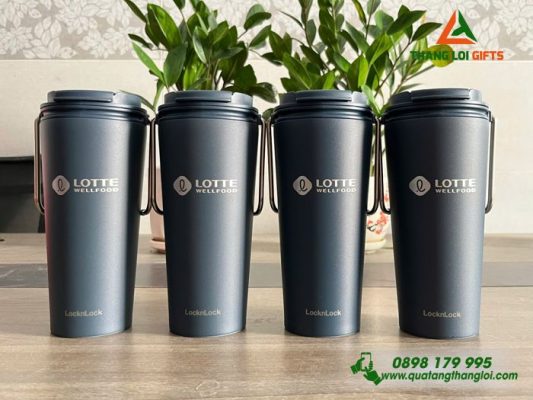 Ly Giữ Nhiệt Lock&Lock LHC4269 Màu Xanh Navy - Khắc Logo Doanh Nghiệp LOTTE WellFood