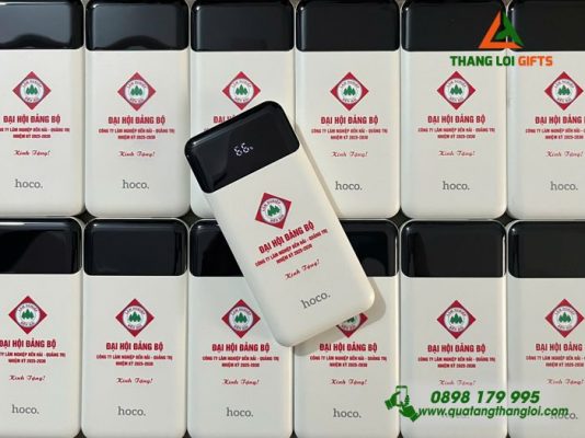 Pin Sạc Dự Phòng Hoco 10.000mAh - In Logo Công Ty Lâm Nghiệp Bến Hải