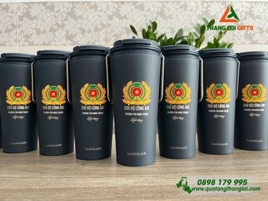 Ly Giữ Nhiệt Lock&Lock LHC4269 - In Khắc Logo Chi Bộ Công An Phường Tân Hưng Thuận