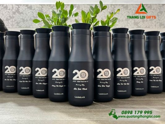 Bình Giữ Nhiệt Lock&Lock LHC4202 - Khắc Logo 20 Năm Trường Đại Học Nông Lâm TP.HCM