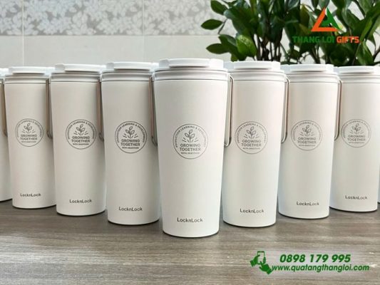 Ly Giữ Nhiệt Lock&Lock LHC4269 Màu Trắng - Khắc Logo Growing Together