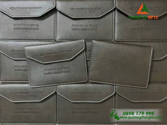 Ví Da Đựng Giấy Tờ Ô Tô - Dập Logo Doanh Nghiệp Hyundai An Giang