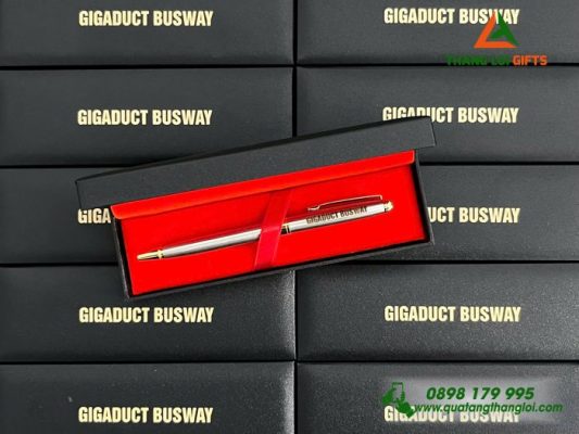 Bộ Bút Ký Kim Loại Xoay - Khắc Logo Doanh Nghiệp Gigaduct Busway