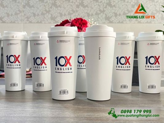 Ly Giữ Nhiệt Lock&Lock LHC3249 Màu Trắng - In Logo Trung Tâm Tiếng Anh 10X