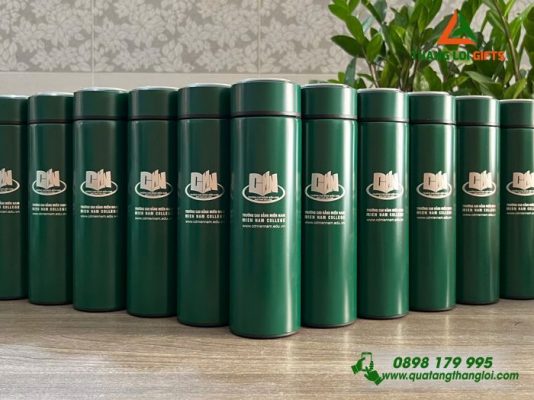 Bình Giữ Nhiệt Màu Xanh Lá 500ml - Khắc Logo Trường Cao Đẳng Miền Nam