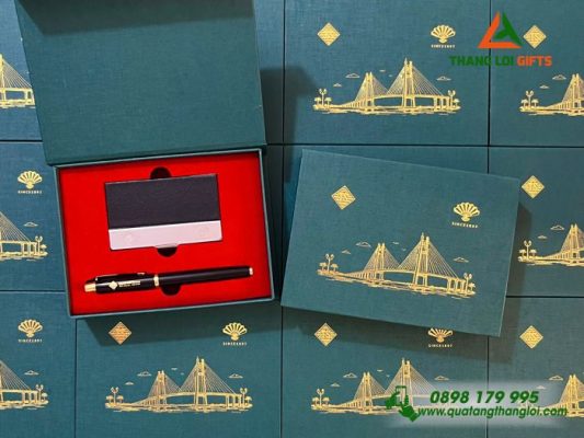 Bộ Quà Tặng Cao Cấp (Hộp Namecard & Bút Ký Parker) - In Khắc Logo Doanh Nghiệp Trung Sơn Pharmar