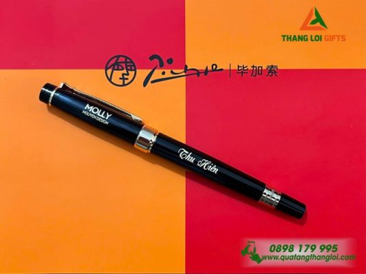 Bút Ký Cao Cấp Picasso Màu Đen Khoen Vàng - Khắc Logo Doanh Nghiệp MOLLY Nguyen Design