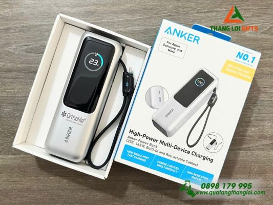 Pin Sạc Dự Phòng Anker Zolo 25.000mAh 165W - In Logo Doanh Nghiệp Ortholite Việt Nam