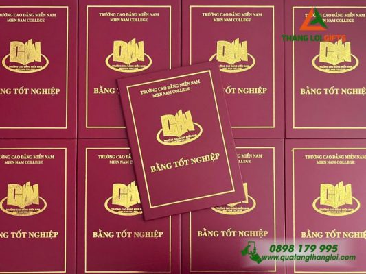 Bìa Đựng Bằng Tốt Nghiệp - Ép Kim Logo Trường Cao Đẳng Miền Nam