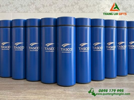 Bình Giữ Nhiệt Màu Xanh - Khắc Logo Công Ty Bảo Hiểm Tasco Insurance