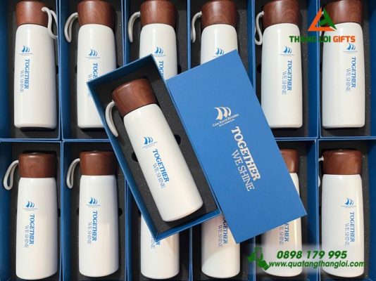 Bình Giữ Nhiệt Nắp Gỗ - In Logo Cam Ranh Riviera Beach Resort & Spa