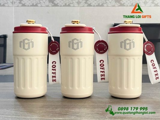 Ly Giữ Nhiệt 460ml Nắp Đỏ - In Khắc Logo Doanh Nghiệp Minh Cảng