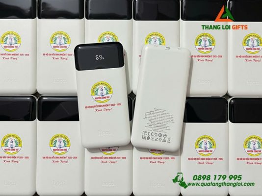Pin Sạc Dự Phòng Hoco 10.000mAh - In Logo Trường THPT Nguyễn Công Trứ