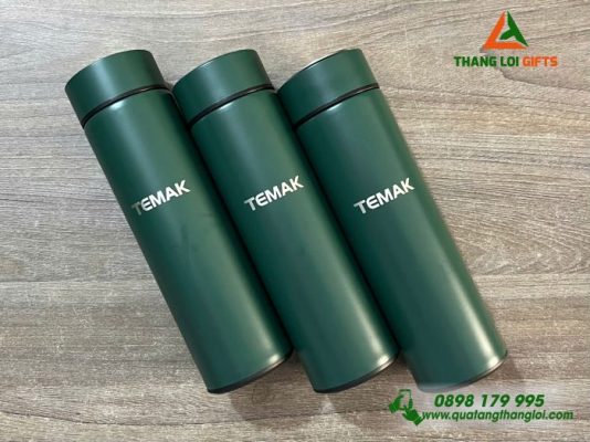 Bình Giữ Nhiệt Màu Xanh Lá - Khắc Logo Doanh Nghiệp TEMAK