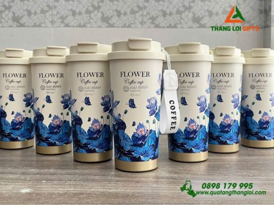 Ly Giữ Nhiệt 530ml Hình Hoa Sen - Khắc Logo Doanh Nghiệp Hải Minh SHIPPING